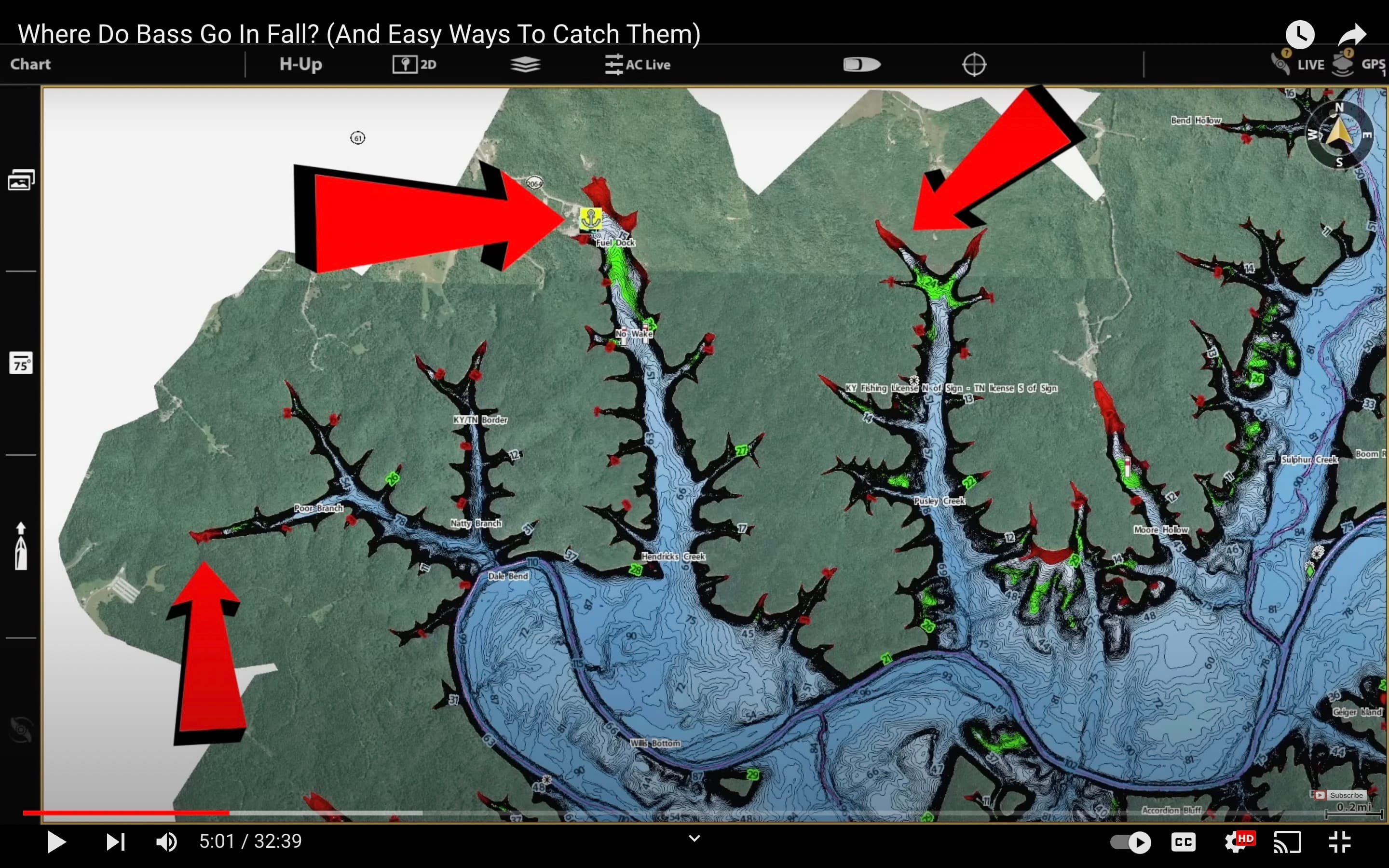 Shallow water bass location map 2